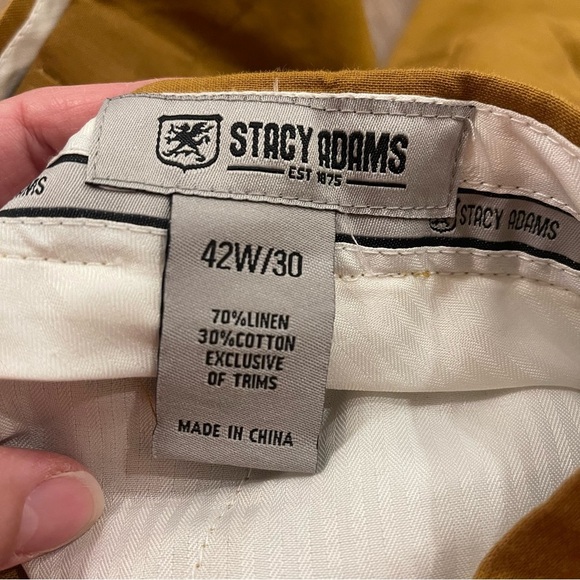 Stacy Adams Linen Shirt Pants Set Men’s Size 4XL Rust Vacation Resort Beach - Picture 8 of 12